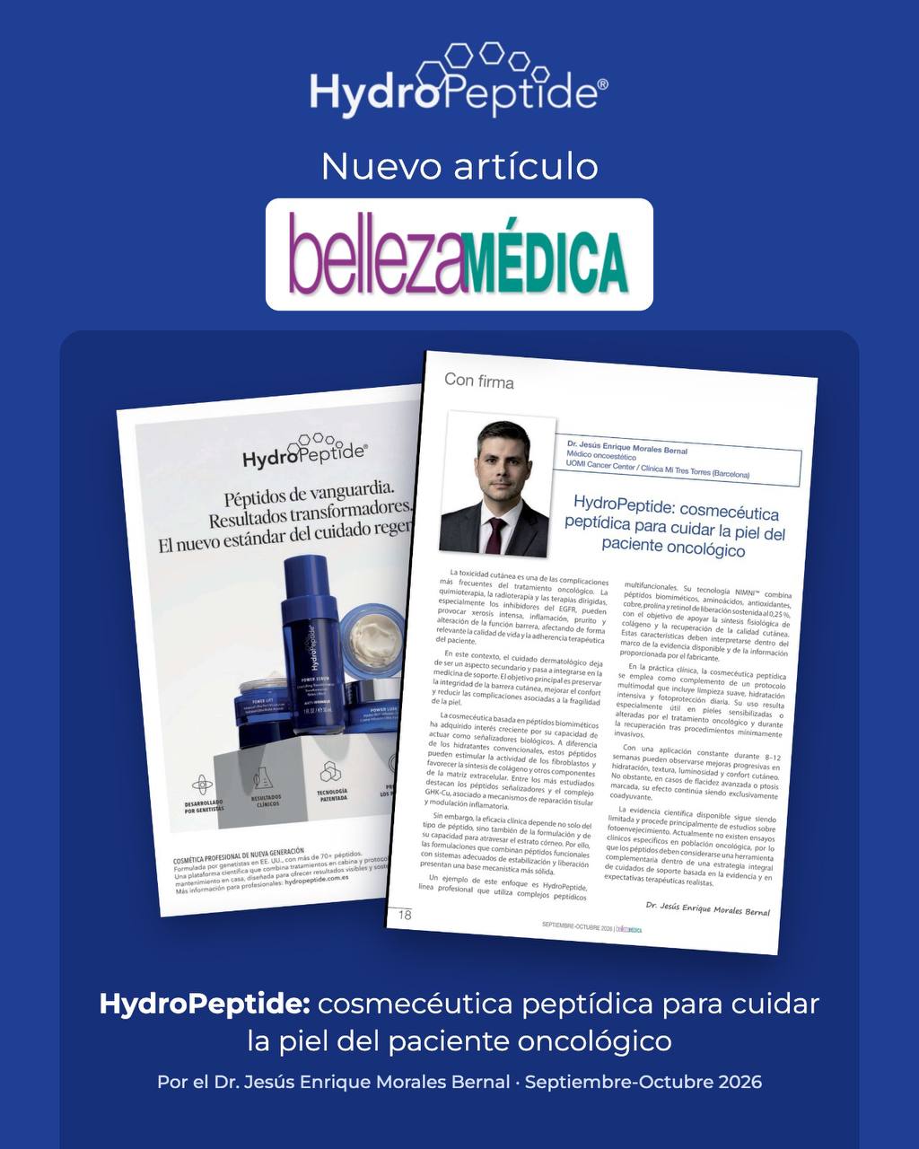 Cosmecéutica peptídica en el paciente oncológico: fundamento molecular, integración clínica y lectura crítica de la tecnología